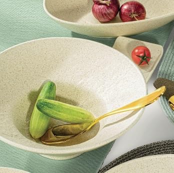 Wilmax | Tiefer Teller 2 Stück 22,5 cm / 1100 ml | Speiseteller aus Porzellan | Steinoptik | Esstell