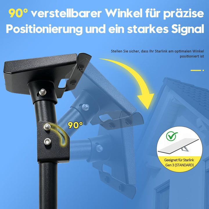 Starlink Halterung für Standard 4/4X/Gen 3/V3, 360° drehbare Dach- und Wandhalterung, wetterfest für