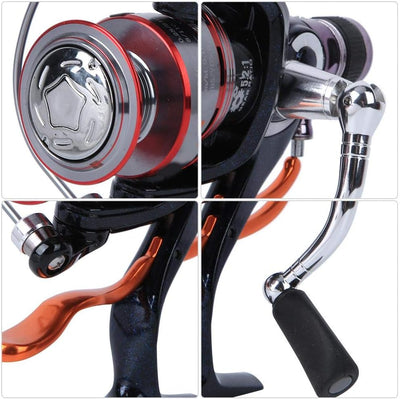 Spinning Angelrolle, Sea Fishing Reel mit Metallspule und 6 Lagern für das Bootfischen mit Bremsentl