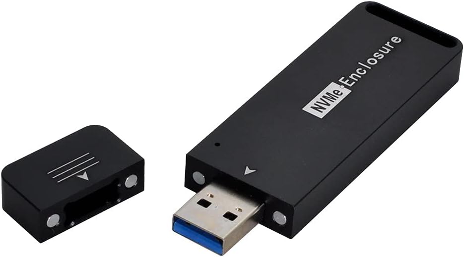 NFHK USB 3.1 Gen2 10Gbps to NVME PCI-E M-Key Solid State Drive External Enclosure 2230/2242mm Black