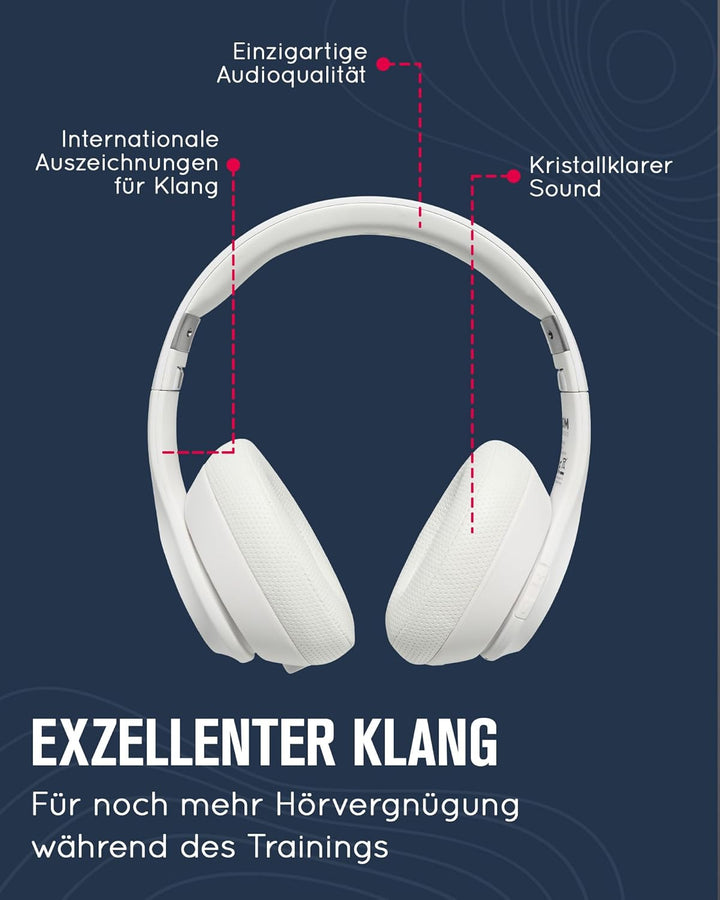 MIIEGO Boom Bluetooth Kopfhörer - Kabellose Over-Ear Headphones - Waschbare Ohrpolster - Perfekter S