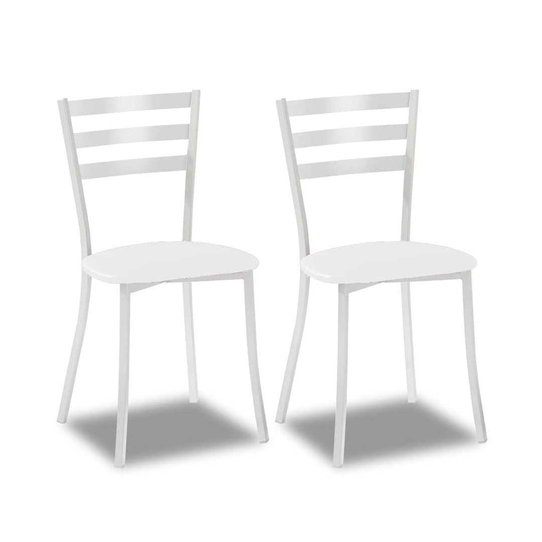 ASTIMESA SCMBLBL Zwei Küchenstühle, Metall Aluminium Kunstleder, weiss, Altura de asiento 45 cms