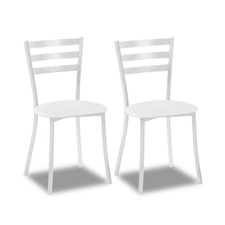 ASTIMESA SCMBLBL Zwei Küchenstühle, Metall Aluminium Kunstleder, weiss, Altura de asiento 45 cms