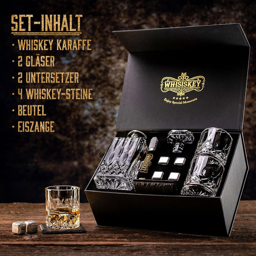 WHISISKEY Whiskey Karaffe Set - Whiskey Geschenkset - Geschenke für Männer - Männergeschenke Geschen