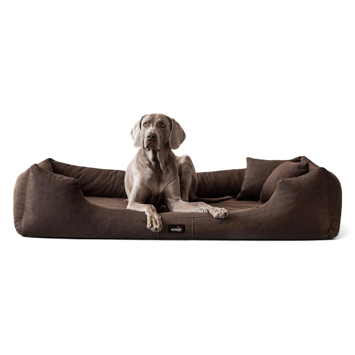 tierlando® Hundebett Moritz Soft Hundesofa aus samtweichem Velours mit Komfortschaum-Matratze, Gröss