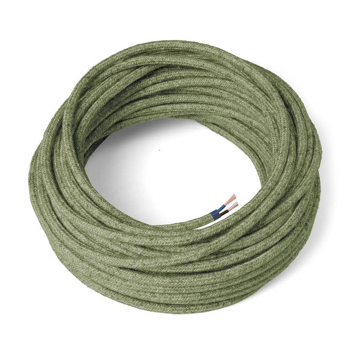 Amarcords - Textilkabel für Lampen ORIGAN, rund, Hanf, 3 Meter, mit 2 Leiter 2x0,75 - Stoffkabel mit
