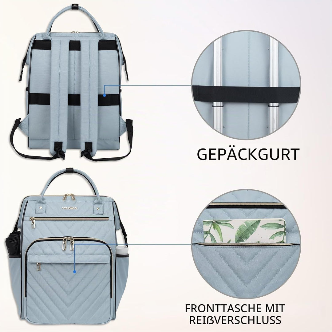 VANKEAN 17 Zoll Laptop-Rucksack für Damen und Herren, modische Computer-Arbeitstasche, grosse Kapazi