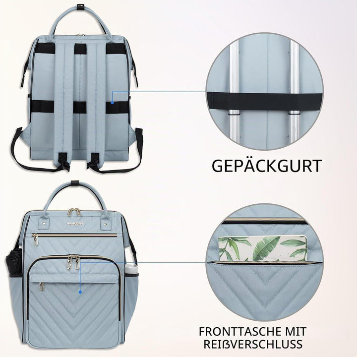 VANKEAN 17 Zoll Laptop-Rucksack für Damen und Herren, modische Computer-Arbeitstasche, grosse Kapazi