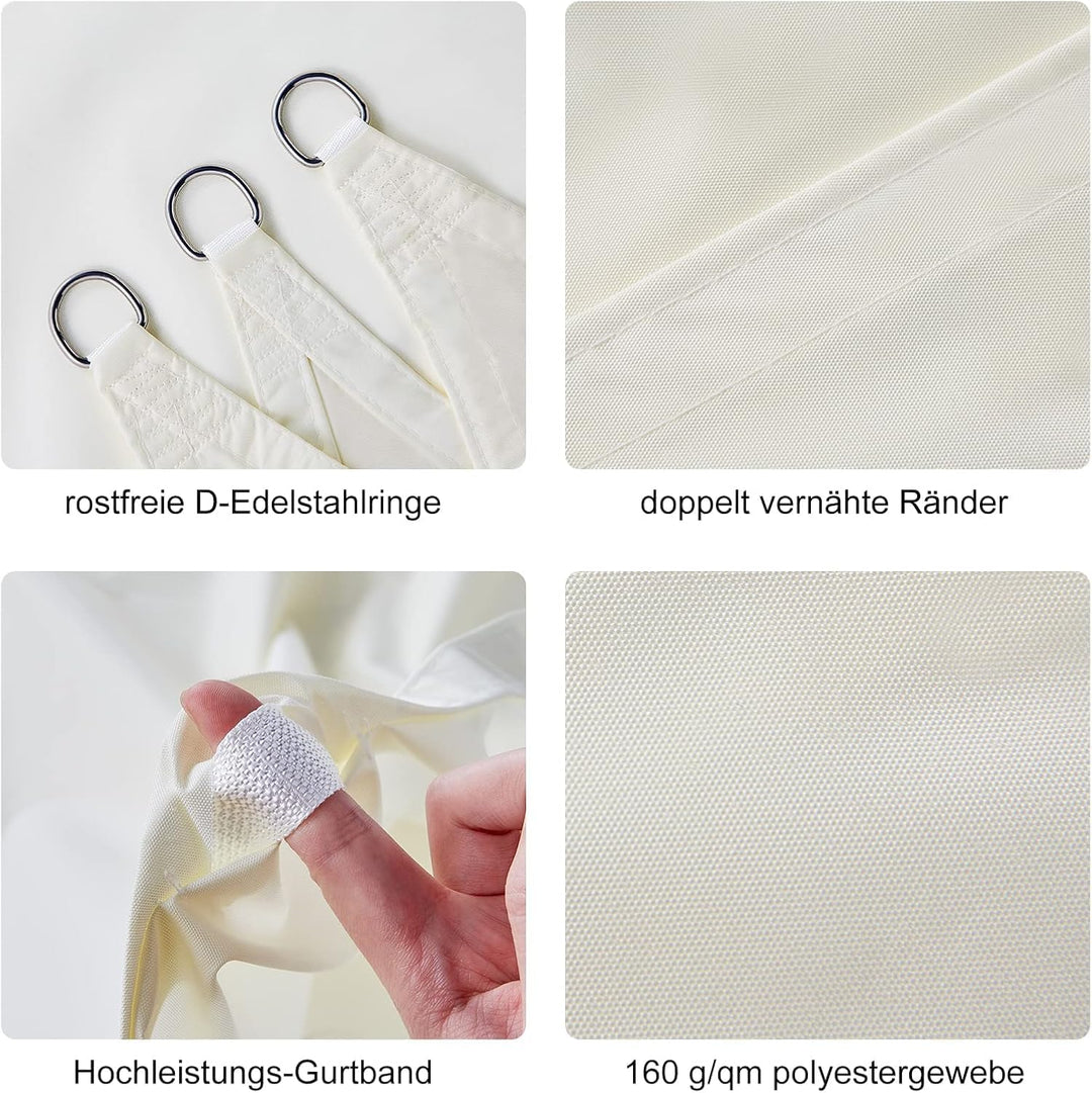 HAIKUS Sonnensegel Wasserdicht Rechteckig 2x4m Sonnenschutz Wasserabweisend Premium PES Polyester mi