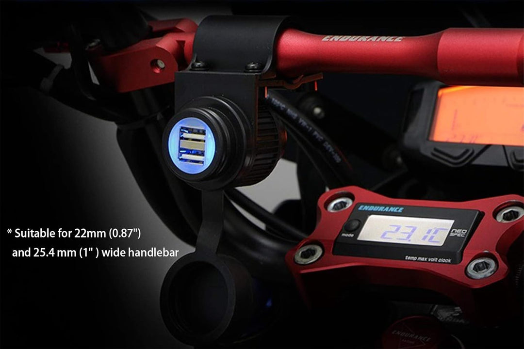 Cliff Top 3,3 Ampere Motorradlenker USB-Ladegerät - für GPS, Navi und Smartphone usw., 3,3 Ampere Mo