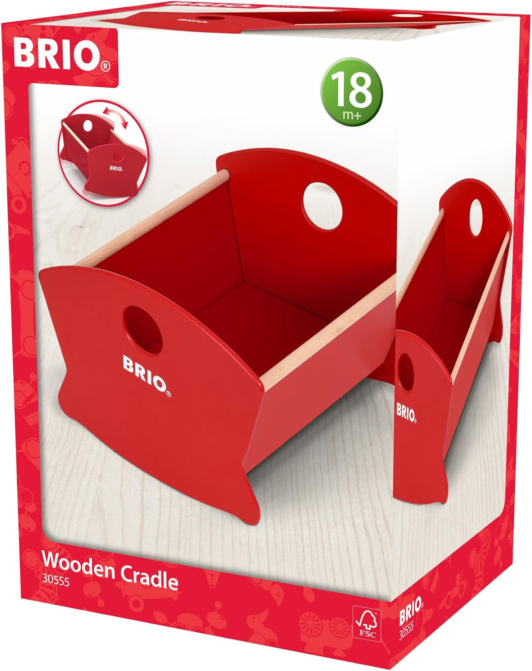 BRIO 30555 - Puppenwiege Holz, bunt