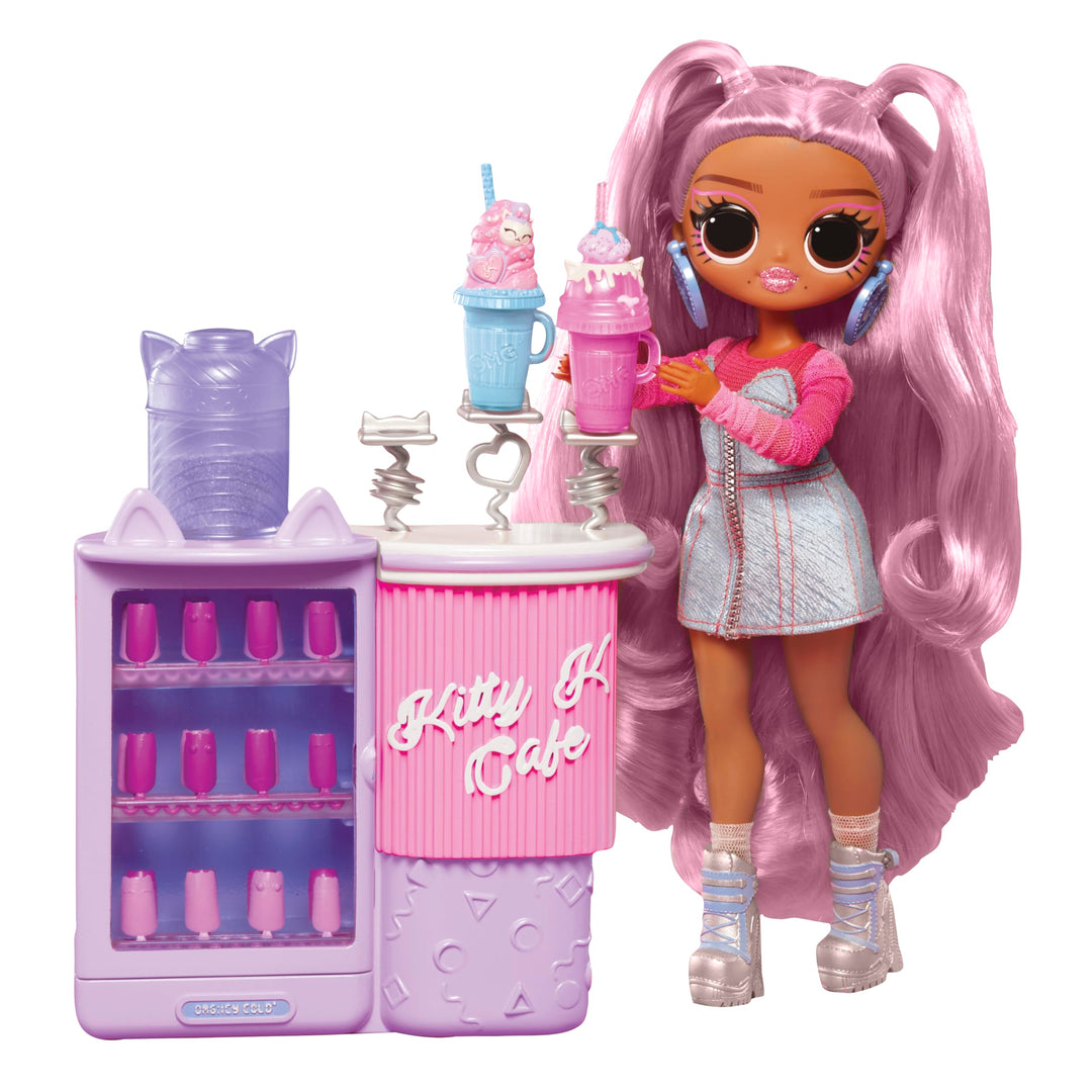 L.O.L. Surprise! OMG Sweet Nails - Kitty K Café - 15 Überraschungen, darunter echter Nagellack, Pres