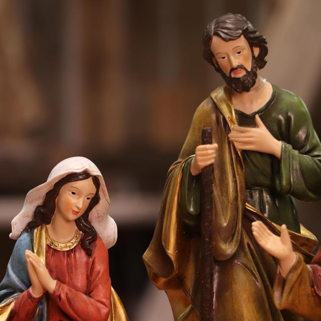 Zayton Weihnachtskrippen-Set, Miniaturen, 11-teilig, 12,7 cm, Statue, Jesuskrippe, Krippe, Ornament,