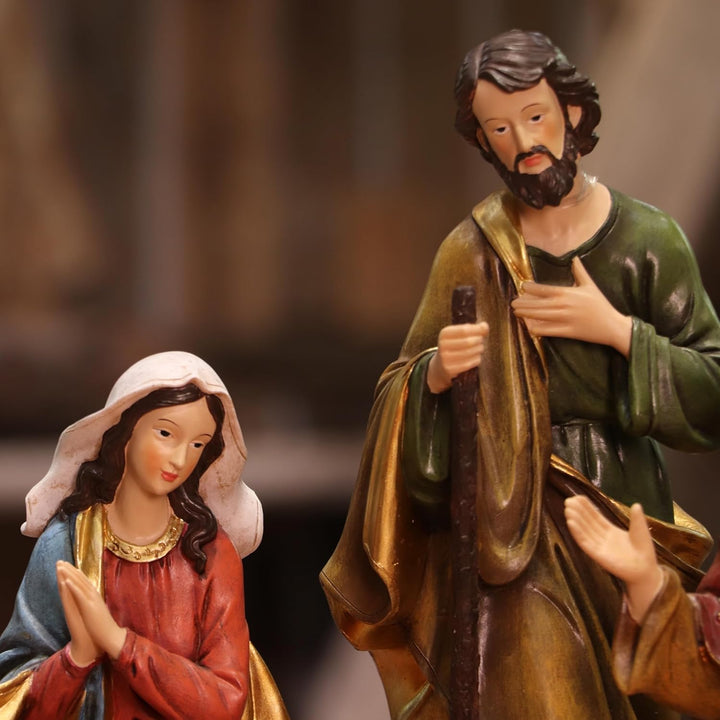 Zayton Weihnachtskrippen-Set, Miniaturen, 11-teilig, 12,7 cm, Statue, Jesuskrippe, Krippe, Ornament,