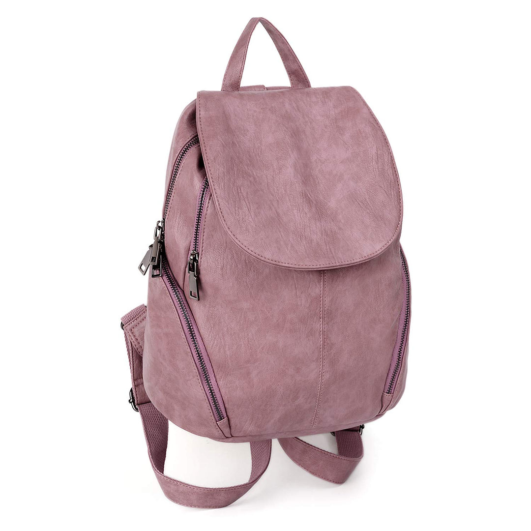 UTO Damen Rucksack gewaschenes PU Leder Reisetasche Grosse Kapazität Für Frauen Schultertasche Multi