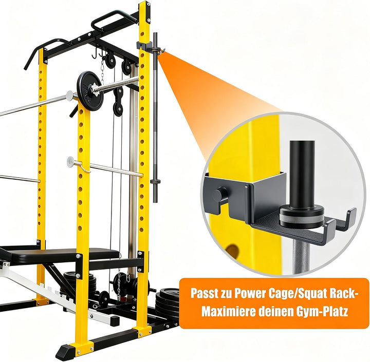 Olympische Langhantelhalterung für 3x3 Power Racks, Rack-montiert, Schwerlaststahl, werkzeuglose Ins