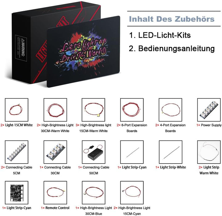 Fernbedienung Licht-Kit für Lego 21333 Ideas Vincent Van Gogh The Starry Night (Kein Lego-Modell), L