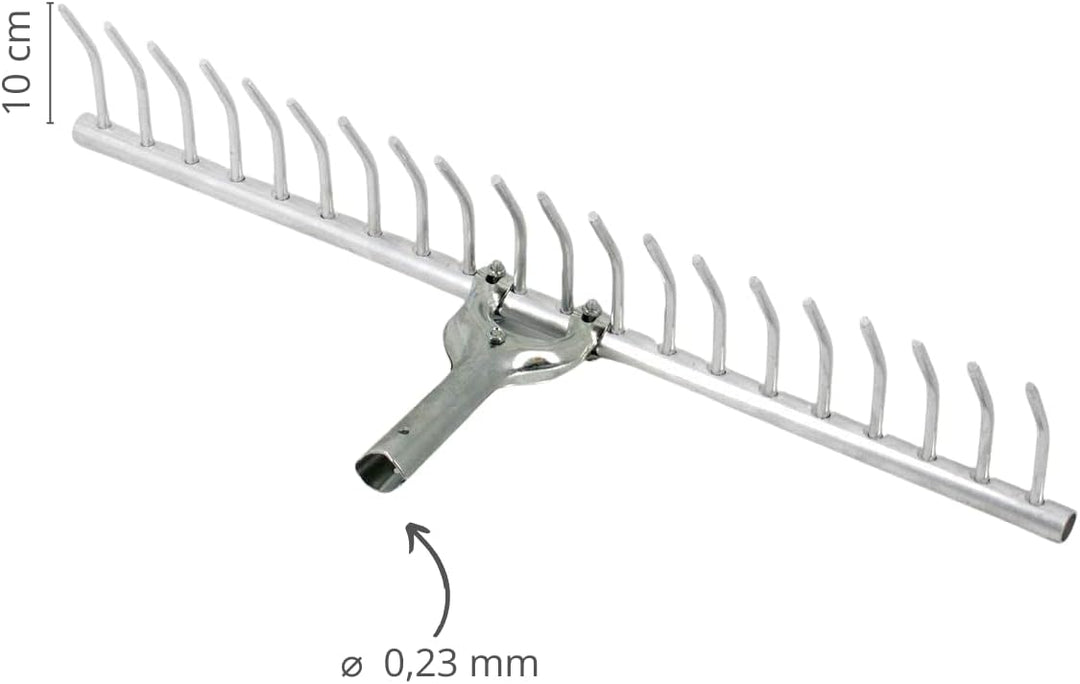Rekord Rasenrechen (Aluminium) 20 Zinken- Breite: 61,5 cm - ohne Stiel, Laubrechen, Bügelrechen, Rec