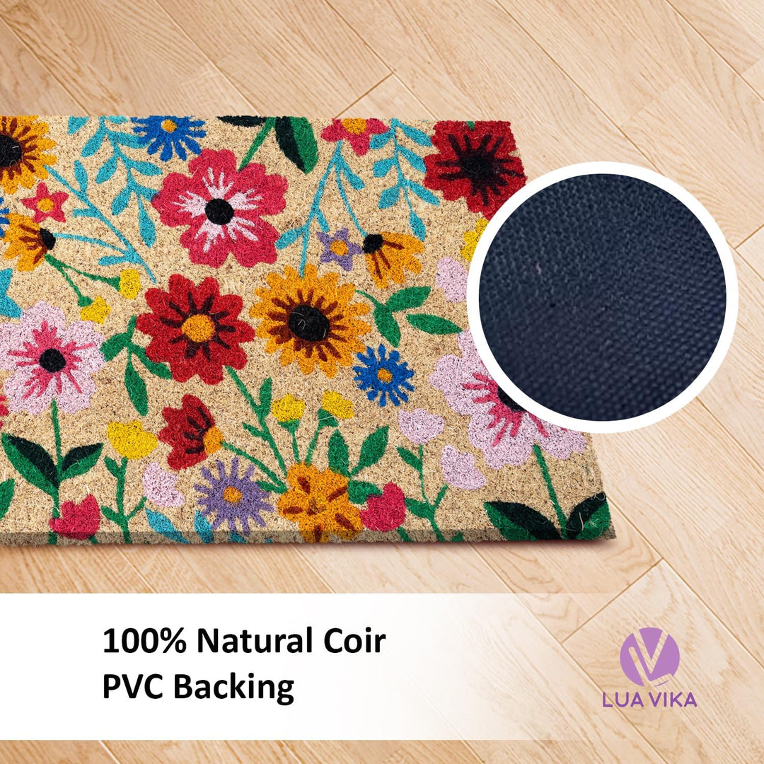 Fussmatte Kokos - Botanisch - 40x70 cm - Fussmatte Aussen und Innen - Fussmatten Haustür - Türmatte