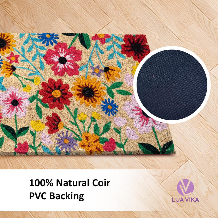 Fussmatte Kokos - Botanisch - 40x70 cm - Fussmatte Aussen und Innen - Fussmatten Haustür - Türmatte