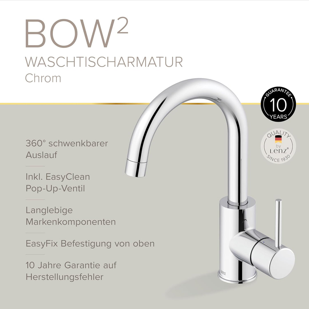Lenz BOW² Waschtischarmatur chrom 46010202, Chrom