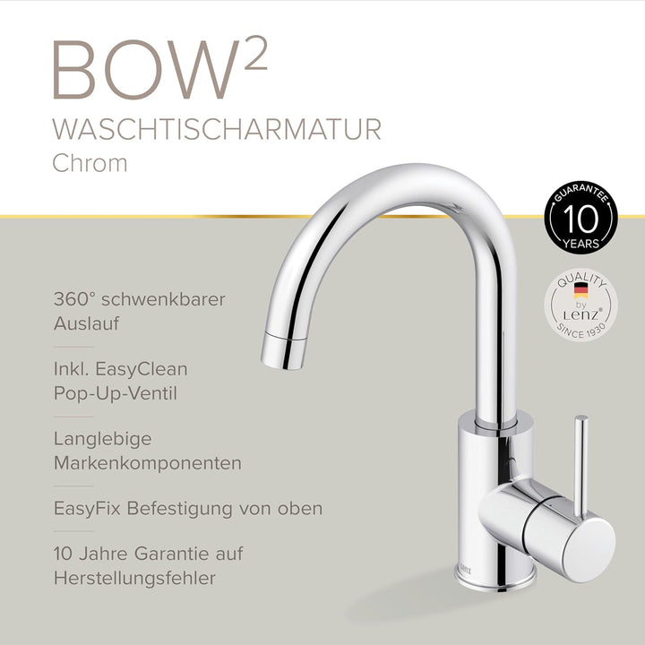 Lenz BOW² Waschtischarmatur chrom 46010202, Chrom