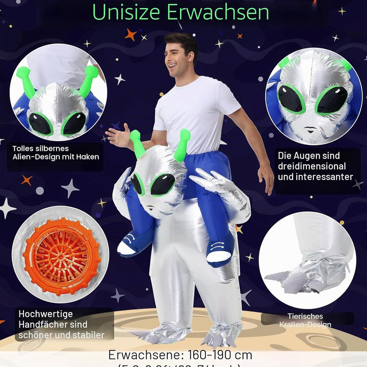 Aufblasbare Ausserirdische Kostüm Erwachsene Kinder Halloween Ausserirdische Kostüme Anzug für Männe