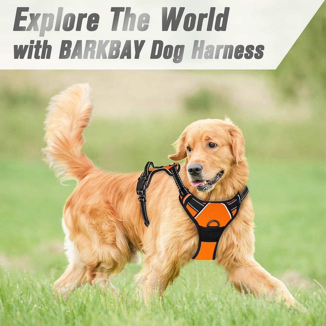 BARKBAY Dog Harness No-Pull Pet Harness Adjustable Outdoor Pet Vest Front Clip Heavy Duty 3M Reflect