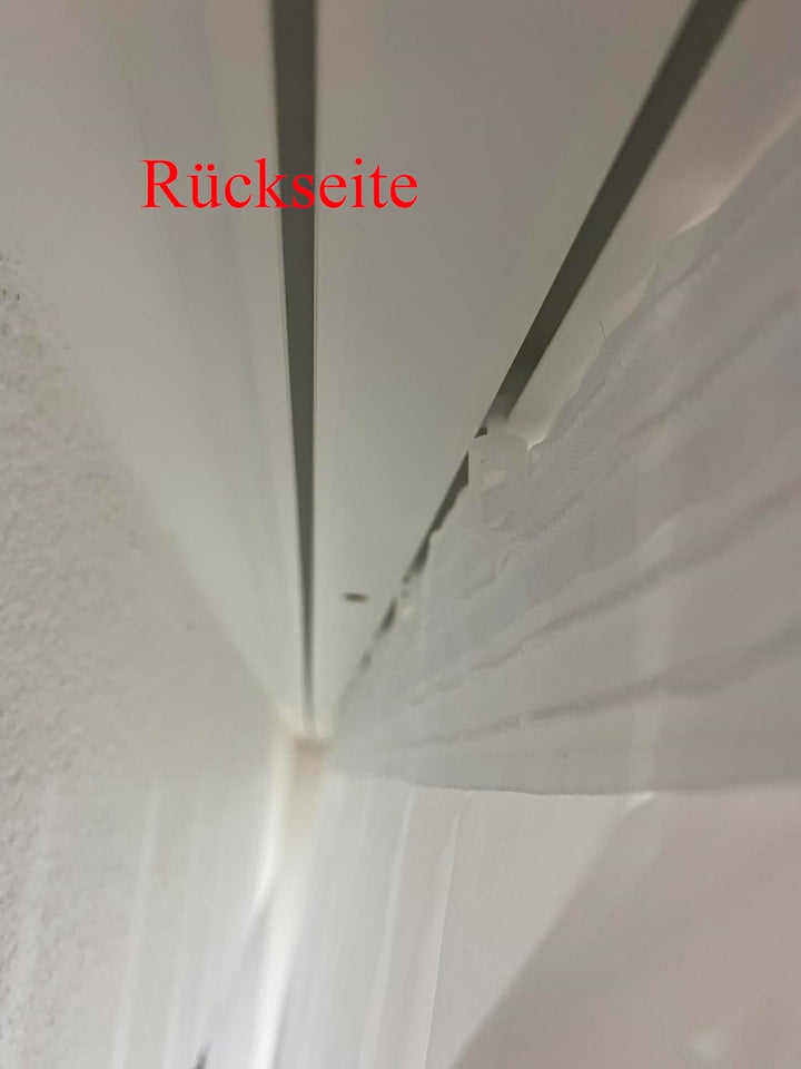 Fertiggardine weiss Store (Breite 400 cm Länge 240 cm), Breite 400 cm Länge 240 cm