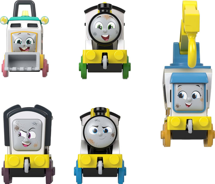 Thomas & seine Freunde Die-Cast-Fahrzeugset Bautrupp, 5 Spielzeug-Lokomotiven zum Schieben für Kinde