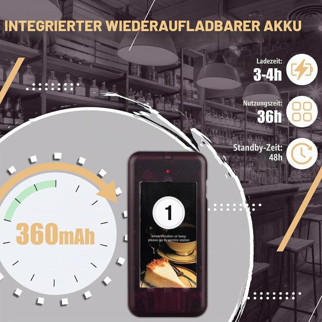 Retekess T112 Pager Rufsystem, 500M Pager Gastronomie, 20 Pager, 360 mAh Akku 36H, 999 Kanale, Auswe