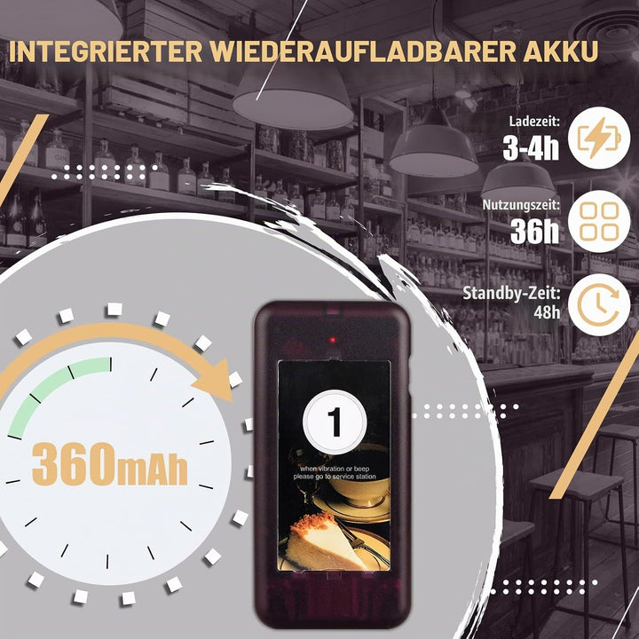 Retekess T112 Pager Rufsystem, 500M Pager Gastronomie, 20 Pager, 360 mAh Akku 36H, 999 Kanale, Auswe