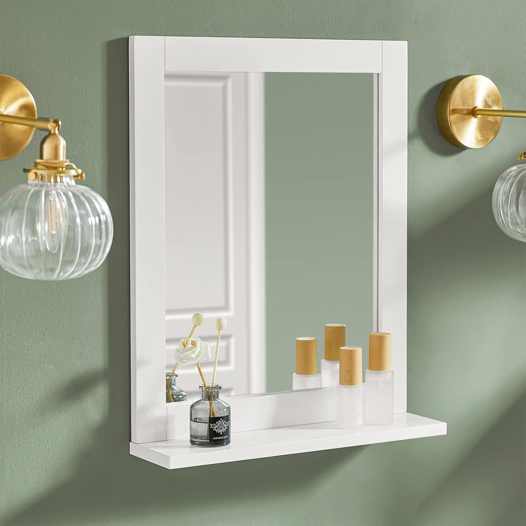 SoBuy® FRG129-W Spiegel Wandspiegel Badspiegel mit Ablage weiss BHT:
