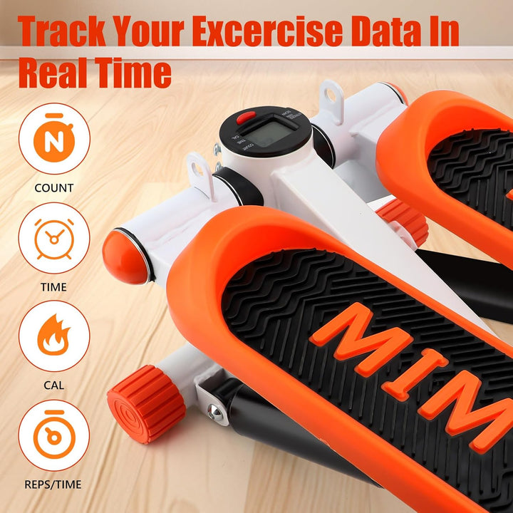 2in1 Stepper mit Ständer und elastischer Kordelleise, Stepper für zuhause, Fitness Stepper, LED-Anze