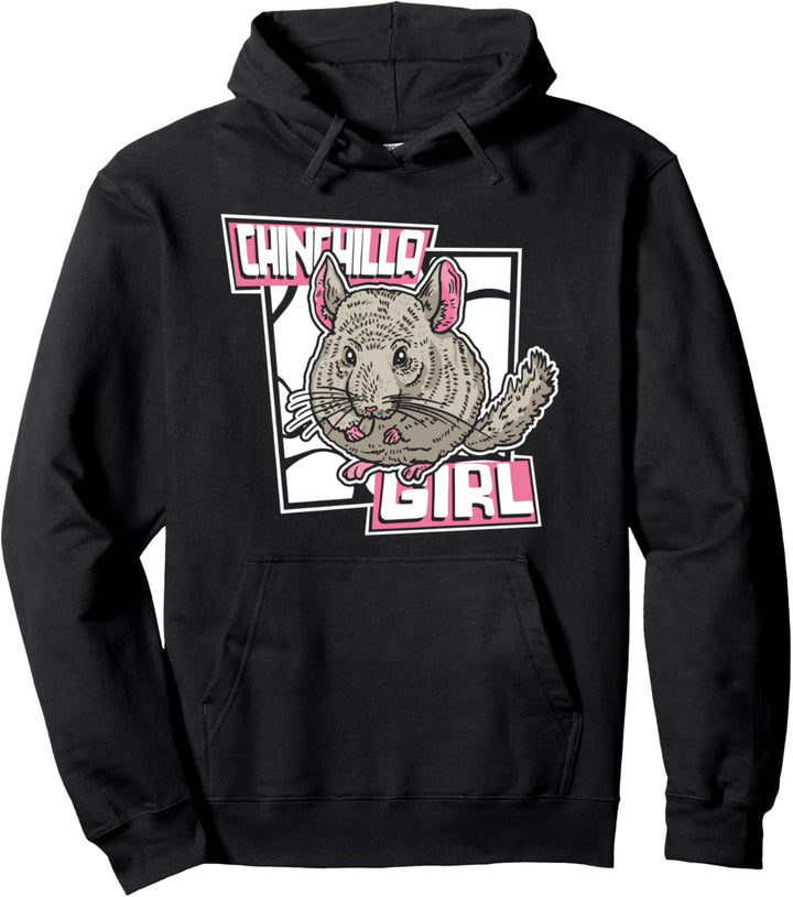 Chinchilla Girl Langhaar Kurzschwanz Langschwanz Chinchilla Pullover Hoodie
