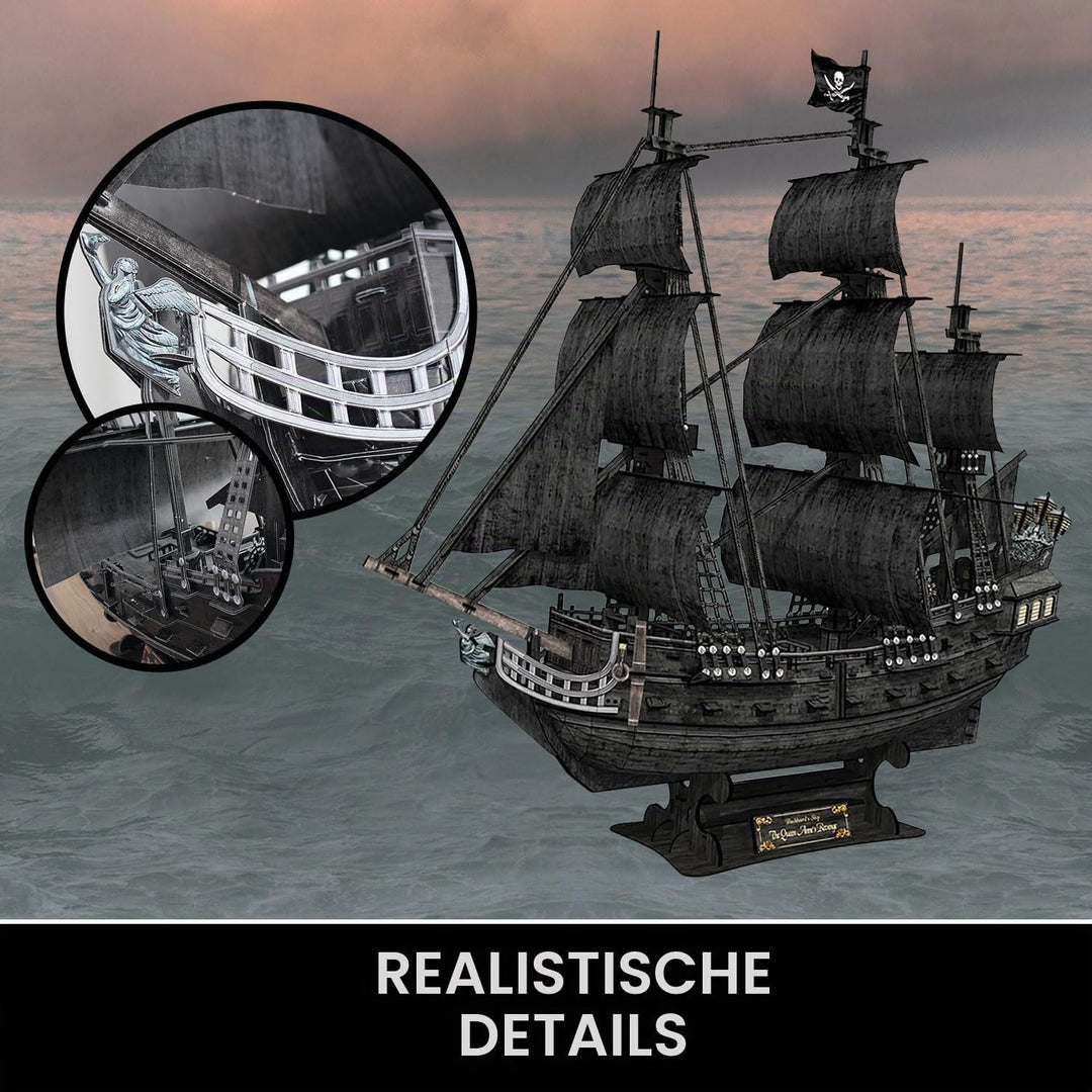 3D Puzzle Queen Anne's Revenge - 3 D Puzzle Für Kinder | 3D Puzzle Erwachsene | Modellbausatz Erwach