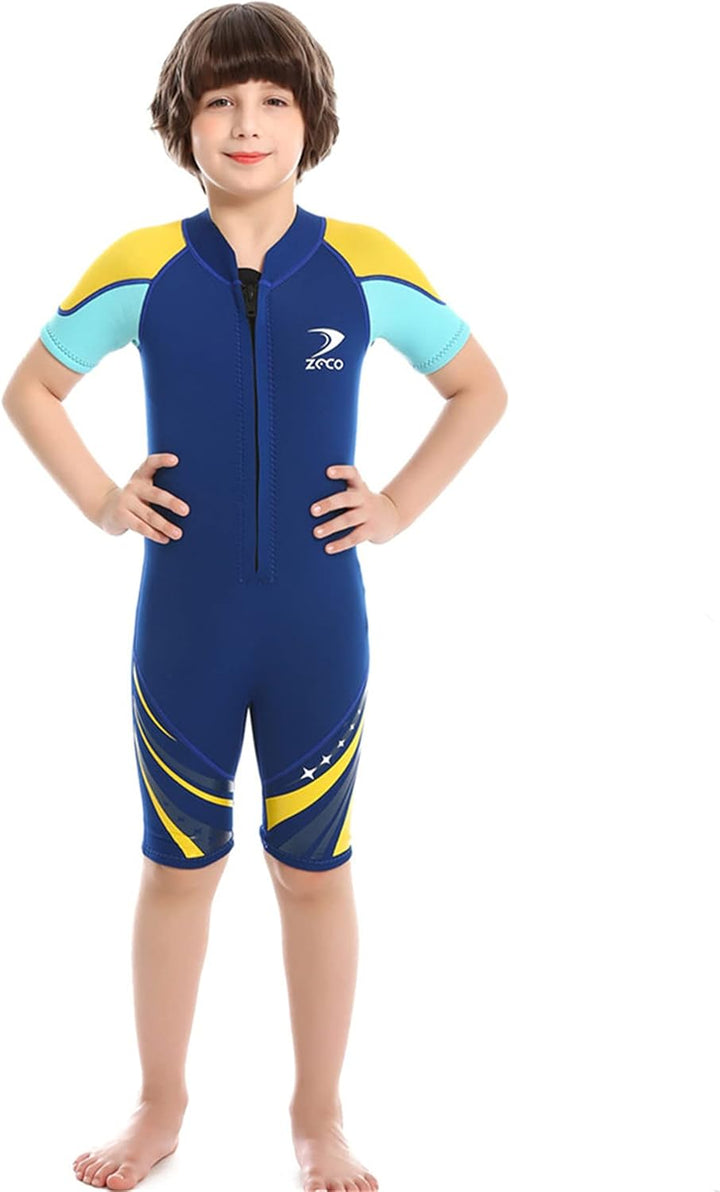 ZCCO Neoprenanzug Kinder, Kids Neoprenanzug 2.5mm Neopren Thermal Badeanzug, Neopren Front Zipper Ta