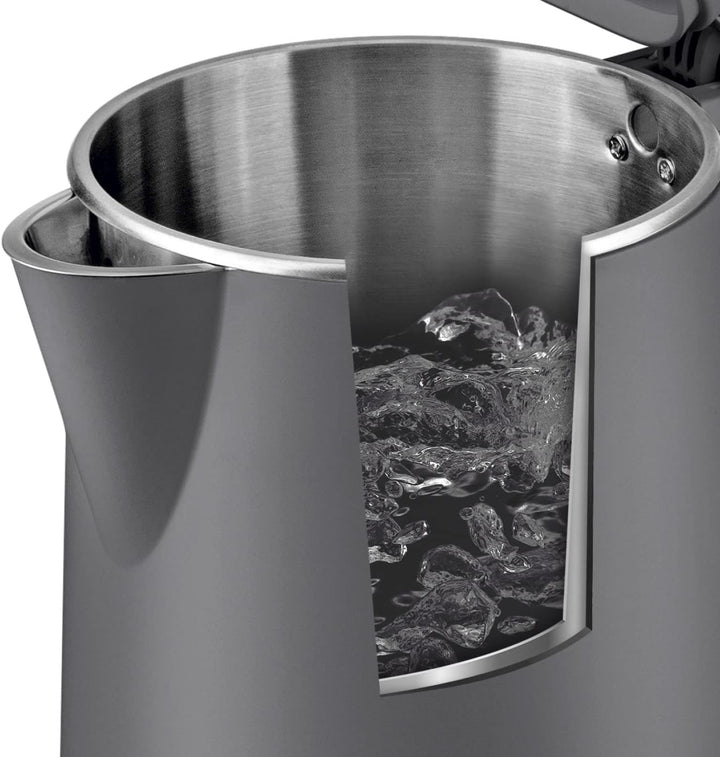 N8WERK Wasserkocher mit Doppelwand-Design in der Nordic Grey Edition | Fassungsvermögen 1,5 Liter, k