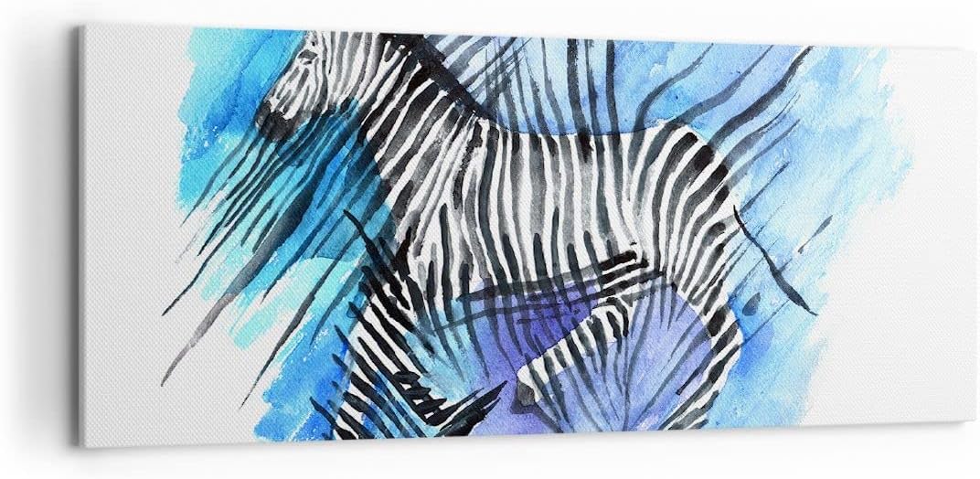 Wandbilder Dekoration Wohnzimmer Zebra Streifen Tierwelt Pelz Panorama Bilder auf Leinwand 120x50cm