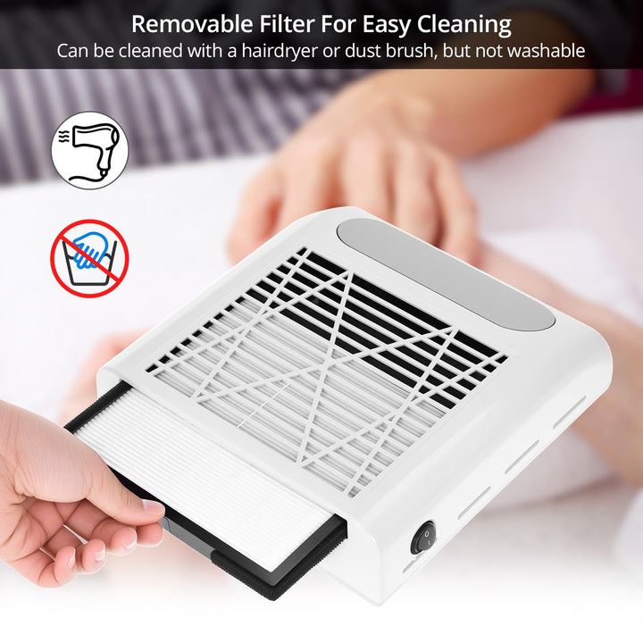 QWORK® 80W Nagelstaubsauger mit Filter, Nagelstaubabsauger für den persönlichen Gebrauch, Nagelstudi