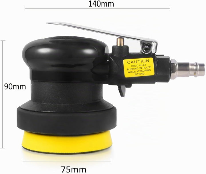 Druckluft Exzenterschleifer 75mm (3"), 10000 RPM, Profi mini Druckluftschleifer Schleifmaschine Poli