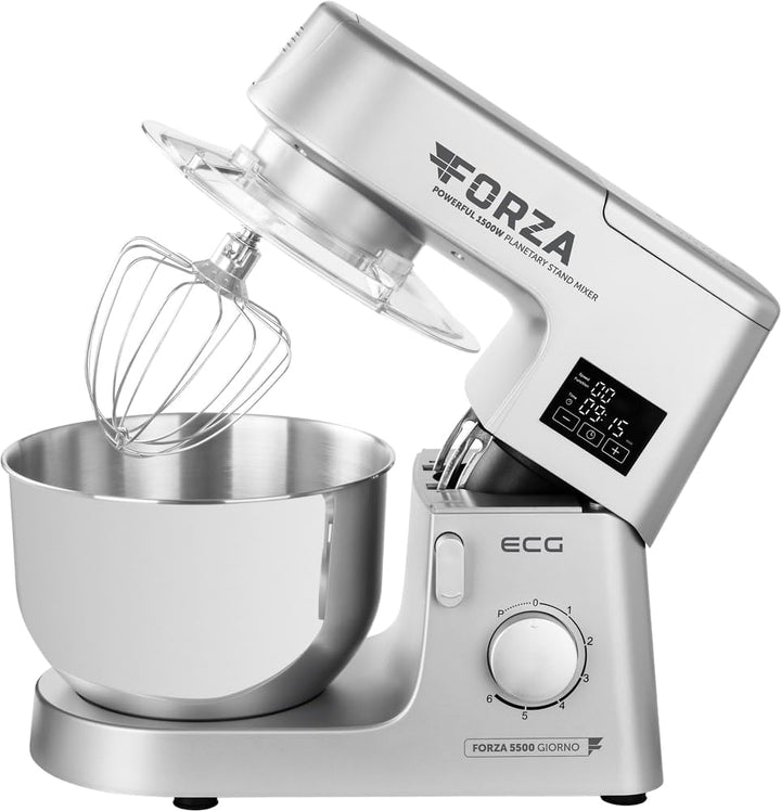ECG FORZA 5500 Küchenmaschine Silber 1500 W Touch Display LED Silber