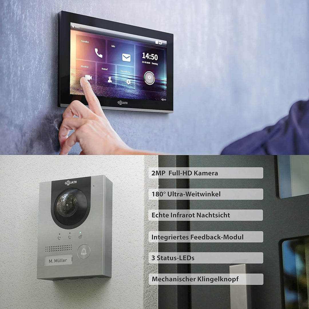 Goliath Hybrid | IP | Full-HD Video Türsprechanlage | App | 1-Fam | 2 x Full-Touchscreen 25,4 cm (10