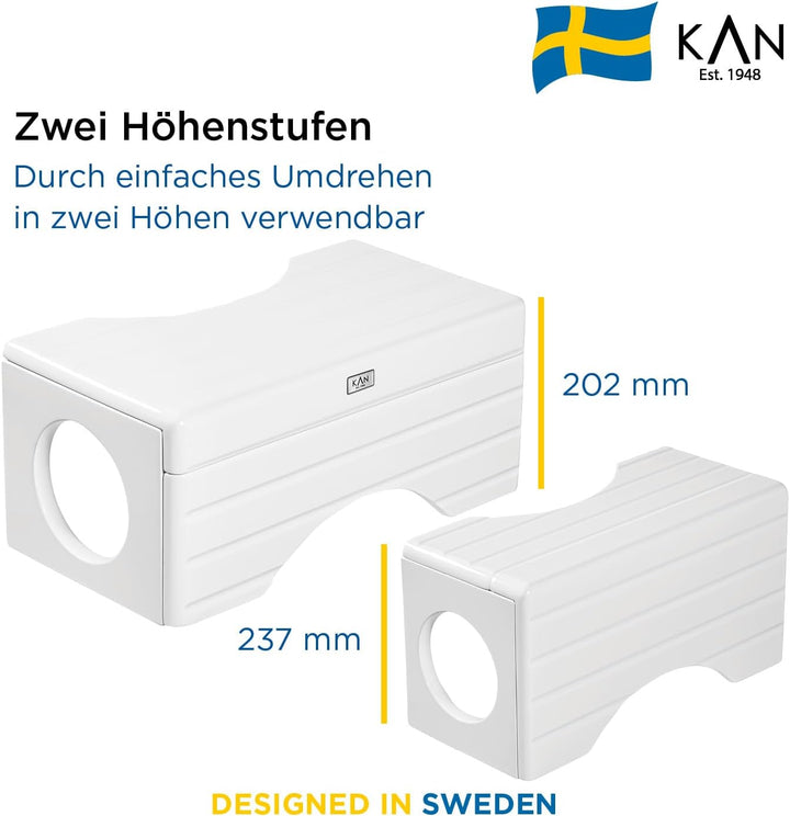 KAN Toilettenhocker Loki für Erwachsene - Toilettenhocker Holz - Klohocker - Badezimmerhocker -Toile
