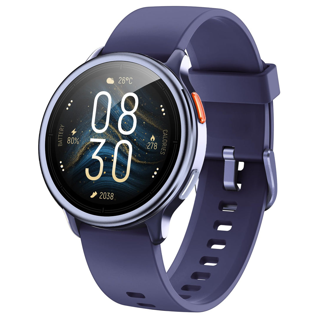 Smartwatch Damen Rund, 1.27" Smart Watch mit Telefonfunktion/Whatsapp,Uhren Damen mit Pulsuhr Schlaf