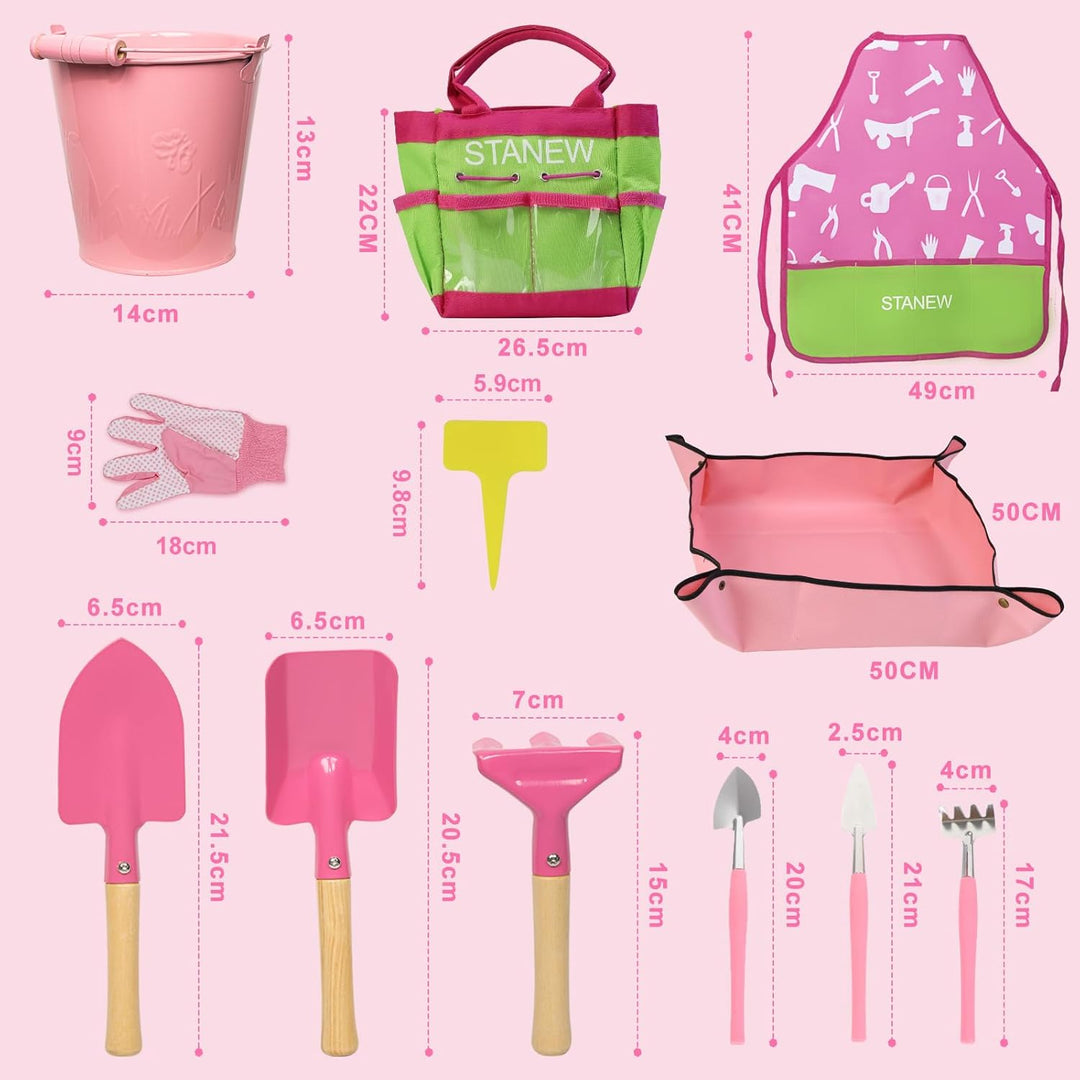 Stanew Kinder-Garten-Set, Kinder-Garten-Werkzeug-Set, Kinder-Garten-Geschenk, Kinder-Outdoor-Garten-