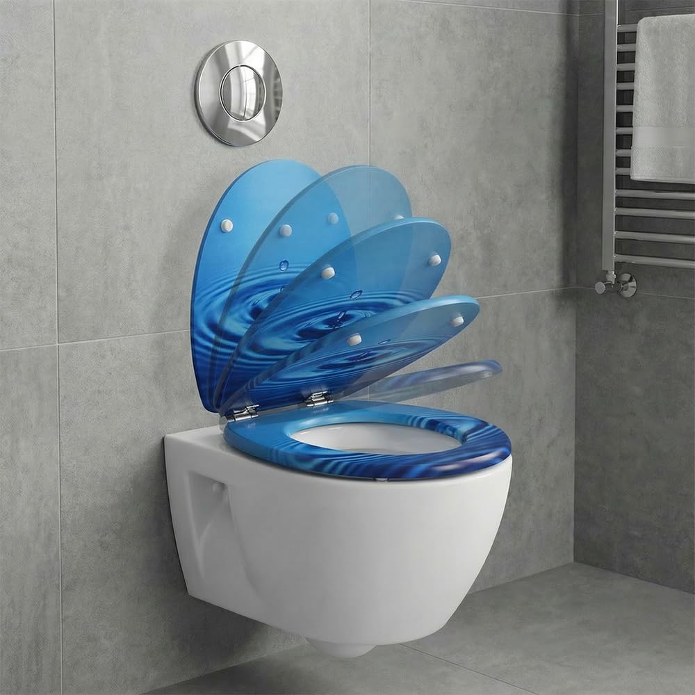 SINOBATH WC Sitz Mit Absenkautomatik,Hochwertige Und Stabile Antibakterieller Toiletten, MDF Holzker