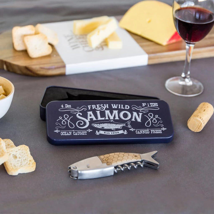 balvi Korkenzieher Wild Salmon Flaschenöffner und Multifunktionswerkzeug Metall-Box Stahl/Holz