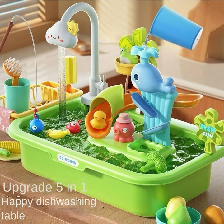 Regenschauer Wasserspieltisch Kinder Outdoor | 4 In 1 Spielspüle Mit Fliessendem Wasser Und Pumpe |