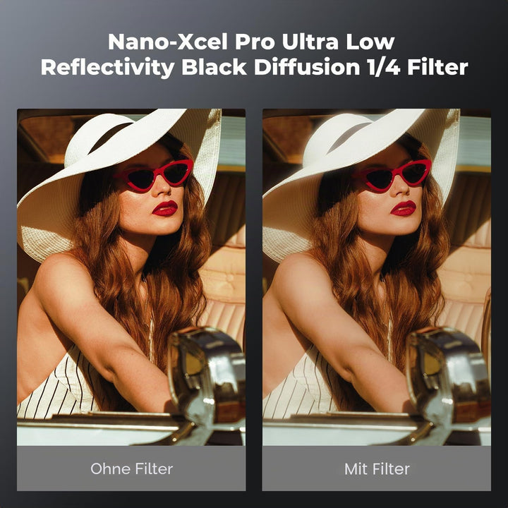 K&amp;F CONCEPT Filter 82mm Black Mist 1/4 &amp; Ultra-niedrige Reflexion, Optisches Glas mit Multi-Nano-Bes
